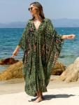 Plus Size V-Neck Batwing Beach Kaftan Dress