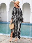 Yanziliu Tie Dye V-Neck Kaftan Beach Dress