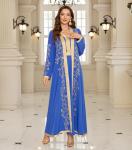 Floral Embroidered Maxi Kaftan Dress for Women