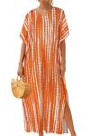 Chicgal Women's Oversized V Neck Kaftan Dress
