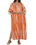 Chicgal Women's Oversized V Neck Kaftan Dress