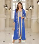 Floral Embroidered Maxi Kaftan Dress for Women