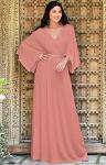 Cinnamon Rose Pink Long Sleeve Evening Kaftan