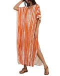 Chicgal Women's Oversized V Neck Kaftan Dress