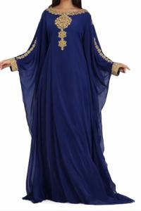 Royal Blue Kaftan Maxi Dress for Events