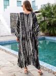 Yanziliu Tie Dye V-Neck Kaftan Beach Dress