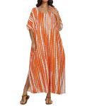 Chicgal Women's Oversized V Neck Kaftan Dress
