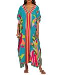 Plus Size Sky Blue Kaftan Swim Cover Up