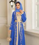 Floral Embroidered Maxi Kaftan Dress for Women