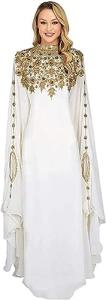 Elegant White Moroccan Kaftan for Parties