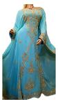 Turquoise Moroccan Kaftan Dress for Women