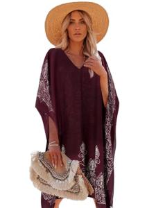 Bohemian Floral Beach Kaftan Cover-Up for Women
