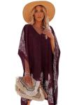 Bohemian Floral Beach Kaftan Cover-Up for Women
