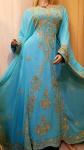 Turquoise Moroccan Kaftan Dress for Women