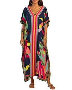 Plus Size Dark Navy Kaftan Beach Cover Up