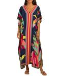 Plus Size Dark Navy Kaftan Beach Cover Up