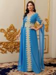 Blue Lace Moroccan Kaftan Dress for Women