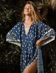 V-neck Batwing Sleeve Plus Size Kaftan Dress