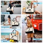 Personalized Beach Tote Bag for Women - Letter A