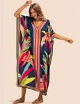 Plus Size Dark Navy Kaftan Beach Cover Up