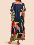 Plus Size Dark Navy Kaftan Beach Cover Up
