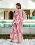 Rainbow Striped Kaftan Dress for Beach Days