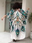 Plus Size Hawaiian Batwing Sleeve Kaftan Dress