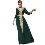 Dark Green Moroccan Kaftan Dress for Women