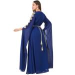 Dark Blue Floral Maxi Kaftan Dress for Women