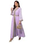 Lilac Moroccan Maxi Kaftan Dress for Women