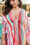 Rainbow Striped Kaftan Dress for Beach Days