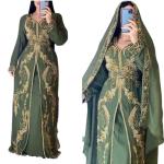 Moroccan Kaftan Dress for Women - Green