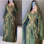 Moroccan Kaftan Dress for Women - Green