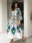 Plus Size Hawaiian Batwing Sleeve Kaftan Dress
