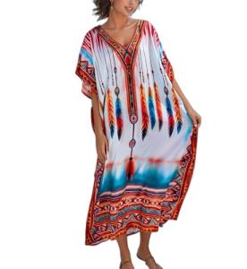 Women’s Side Split Kaftan Beach Cover Up Dress