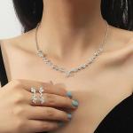 Elegant Silver Crystal Jewelry Set for Brides