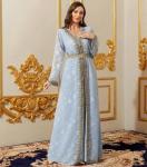 Light Blue Lace Kaftan Dress for Women