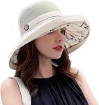 Beige Wide Brim Sun Hat for Women