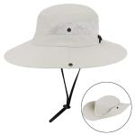 Beige UV-Protection Wide-Brim Sun Hat for Women
