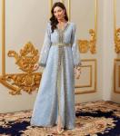 Light Blue Lace Kaftan Dress for Women