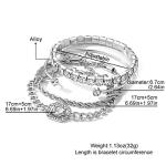 Trendy Silver Layered Bracelet Set for Women