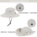 Beige UV-Protection Wide-Brim Sun Hat for Women