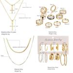 Chic Gold Jewelry Set for Women - 65 Pieces
