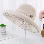 Beige Wide Brim Sun Hat for Women