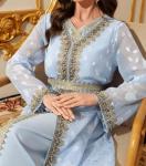 Light Blue Lace Kaftan Dress for Women