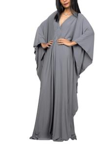 Plus Size Solid Color Kaftan Beach Dress