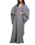 Plus Size Solid Color Kaftan Beach Dress