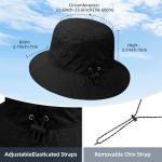 Black UPF 50+ Waterproof Bucket Hat for Women