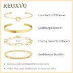 Trendy Non-Tarnish Gold Bangle Cuff Bracelets