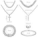 Stylish Silver Jewelry Set for Women and Men